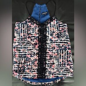 Express Multicolor Patterned Lace Tank Camisole